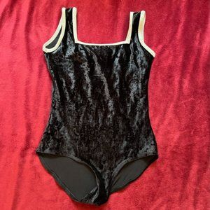 YUMIKO LEOTARD BLACK VELVET MARIEKE SMALL BUST PANEL HIGH LEG